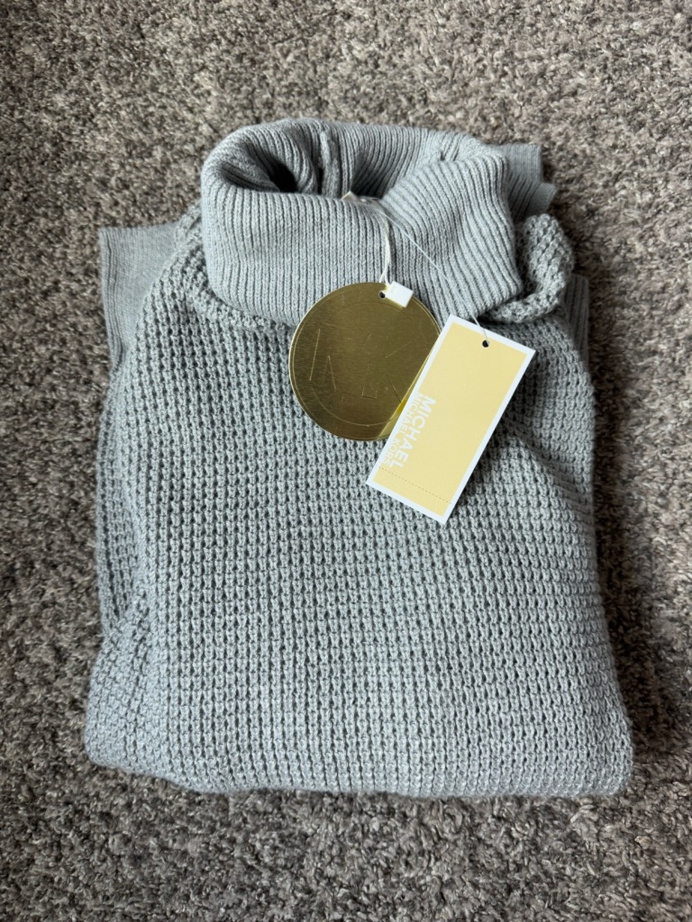 Michael Kors Light Gray Cowl Neck Knit Sweater
